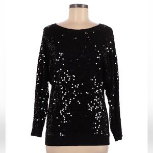 INC International Concepts Black Sequin top - Med versatile and lightweight